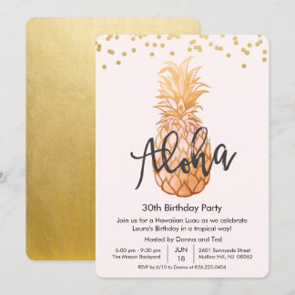 JEDES ALTER - Geburtstag Aloha Luau Party Einladun Einladung