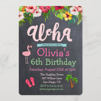 JEDES ALTER - Geburtstag Aloha Luau Tropische Einl Einladung