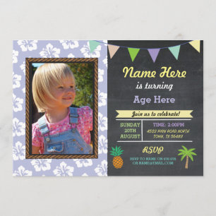 Jedes Alter Geburtstag Aloha Tropical Foto Party l Einladung