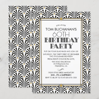 JEDES Alter - Geburtstag Art Deco Gatsby Einladung
