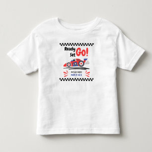 Jedes Alter Geburtstag Fertig Los Rot Blau Rennwag Kleinkind T-shirt