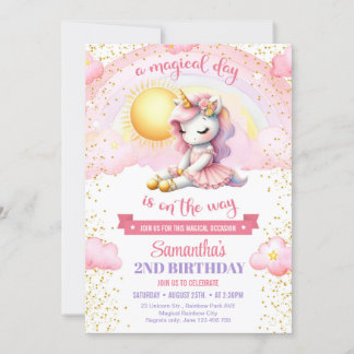 Jedes Alter Geburtstag Rosa und Gold Tutu Kleid Un Einladung