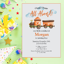 Jedes Alter Geburtstag Schöner Zug Wasserfarben Pa Einladung