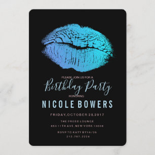 JEDES ALTER - Geburtstagsparty Blue Lips Einladung