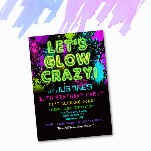 JEDES ALTER - Glow Party Einladung zum Geburtstag