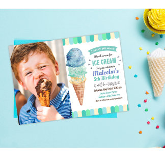 JEDES ALTER - Ice Cream Boy Geburtstag Einladung