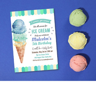 JEDES ALTER - Ice Cream Boy Geburtstag Einladung