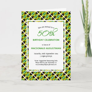 Jedes Alter   JAMAICA-Flagge   50. GEBURTSTAG Einladung