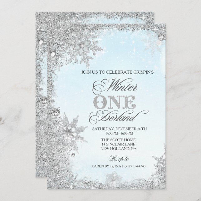 JEDES ALTER - Junge Winterurlaub Geburtstagseinlad Einladung (Vorne/Hinten)