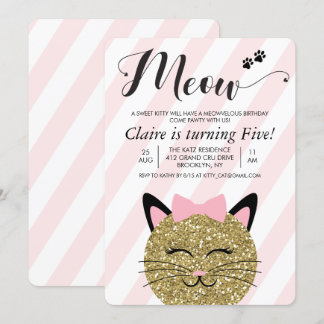 JEDES ALTER - Katzenkätzchen Meow Geburtstag Einla Einladung
