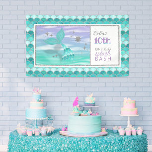 JEDES ALTER Mermaid Splash Bash Birthday Party Ban Banner