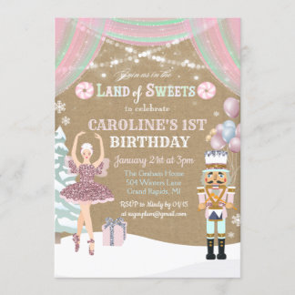 JEDES ALTER - Nutcracker Sugar Plum Geburtstag Ein Einladung