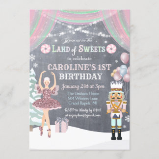 JEDES ALTER - Nutcracker Sugar Plum Geburtstag Ein Einladung