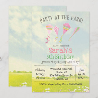 JEDES ALTER Party im Park Kite Birthday Einladung
