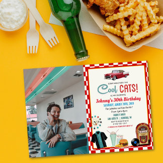 JEDES ALTER - Retro Diner zum Geburtstag der 1950e Einladung