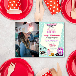 JEDES ALTER - Retro Diner zum Geburtstag der 1950e Einladung