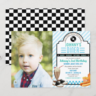 JEDES ALTER - Retro Diner zum Geburtstag Foto Einl Einladung