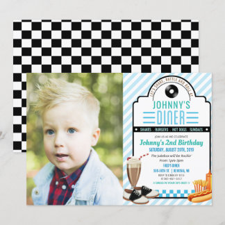 JEDES ALTER - Retro Diner zum Geburtstag Foto Einl Einladung