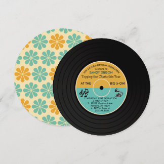 JEDES ALTER - Retro Vinyl Record Einladung zum Geb