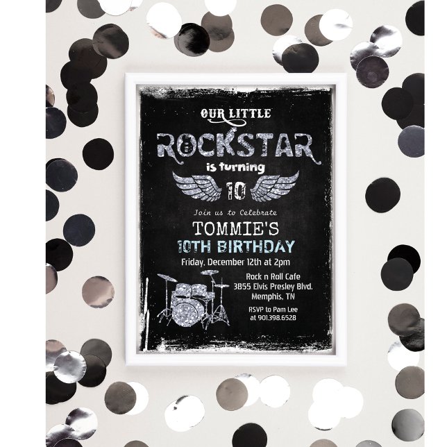 JEDES ALTER - Rockstar Drum Set Geburtstag Einladu Einladung (Von Creator hochgeladen)