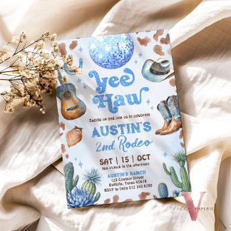 JEDES ALTER RODEO Cowboy Blue Brown Geburtstag Ein Einladung
