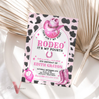 JEDES ALTER RODEO Cowgirl Pink Birthday Einladung