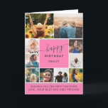 Jedes Alter rosa schlichte Geburtstag 10 Foto Coll Karte<br><div class="desc">Modernes Rosa jedes Zeitalter Geburtstag 10 Foto Collage Grid mit bearbeitbaren Farben und moderne Typografie.</div>