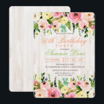 JEDES ALTER - Rustikale Blumengeburtstagseinladung Einladung<br><div class="desc">Feiern Sie mit dieser Blumengeburteinladung einen Meilenstein in der Geschichte. Es ist romantisch und perfekt für die Frau,  die Blume Lieben. Grafiken von OctopusArtis.etsy.com. Die Einladung beinhaltet romantische Blumenmuster und Holz,  die sich perfekt für eine Frühlings- oder Sommerzeit-Party Einladung eignen.</div>