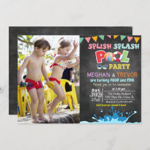 JEDES ALTER - Splish Splash Dual Pool Party Einlad Einladung