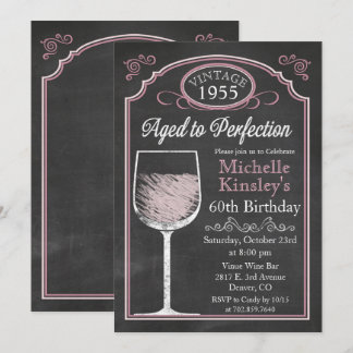 JEDES ALTER Wein Chalkboard Erwachsene Geburtstag Einladung
