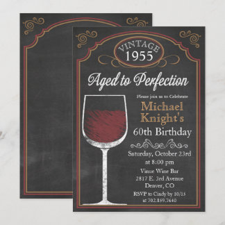 JEDES ALTER Wein Chalkboard Erwachsene Geburtstag Einladung
