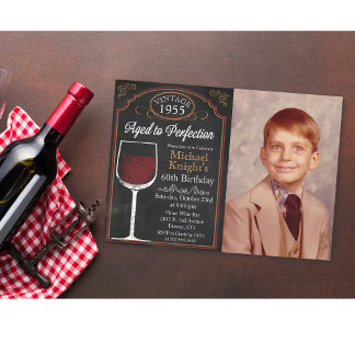 JEDES ALTER Wein Erwachsene Geburtstag Foto Einlad Einladung