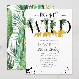 JEDES ALTER - Wild Birthday Jungle Safari Einladun Einladung