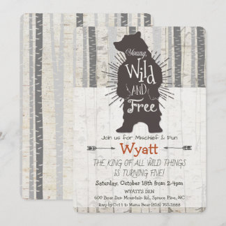 JEDES Alter - Wilder Bär zum Geburtstag Einladung