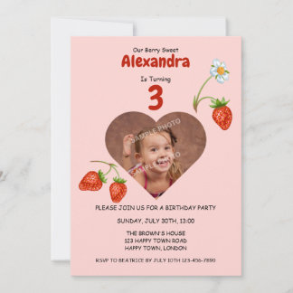 JEDES ALTERSALTER Erdbeeren Foto Geburtstag Einladung