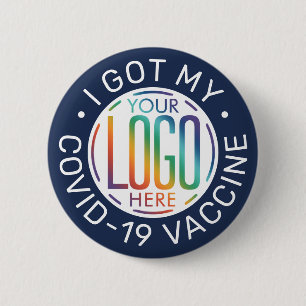 Jedes beliebige Text-Business-Logo Covid Vaccine N Button