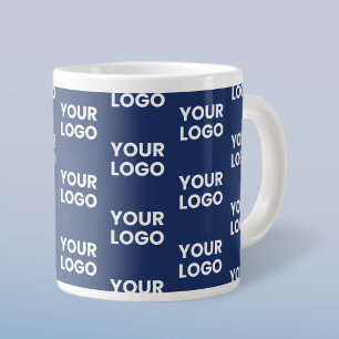 Jedes Bild oder Firmenlogo editierbar dunkles Navy Jumbo-Tasse