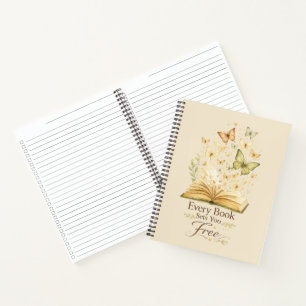 Jedes Buch befreit dich Book Butterfly Notizbuch