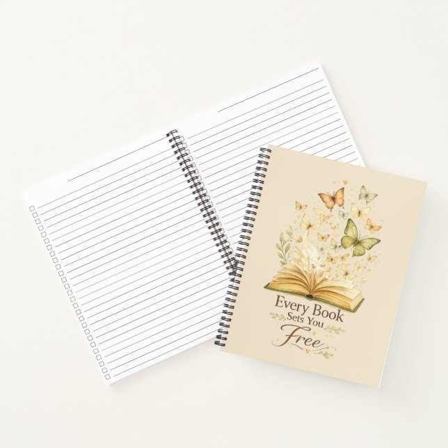 Jedes Buch befreit dich | Book Butterfly Notizbuch (Innenseite)