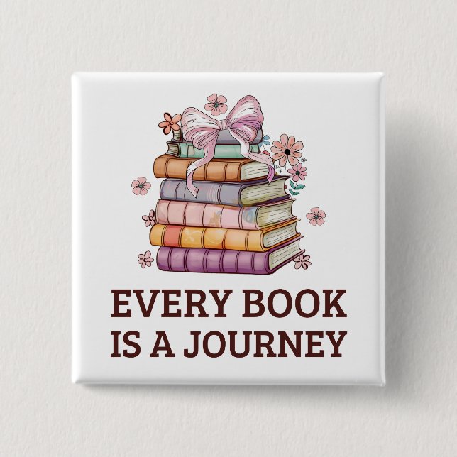 Jedes Buch ist eine Reise | Geschenk für Englischl Button (Vorderseite)