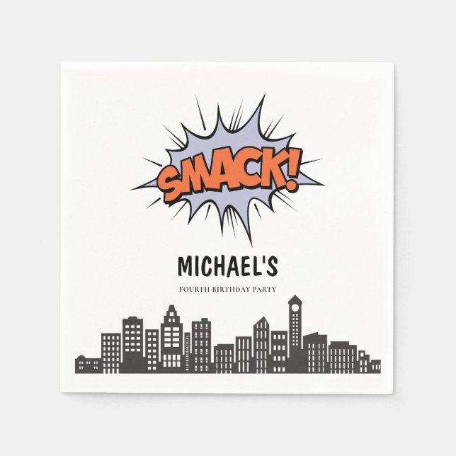 Jedes Comic jedes Alters bucht Superhelden zum Geb Serviette (Vorderseite)