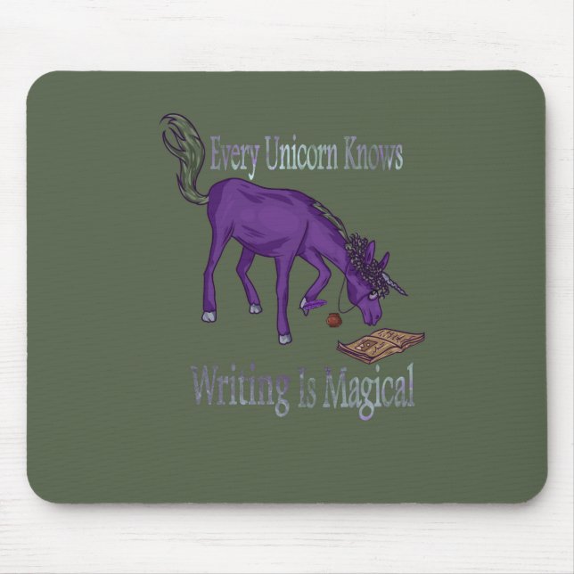 Jedes Einhorn weiß, dass Schrift magisch ist Mousepad (Vorne)