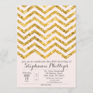 JEDES EVENT - Gold Blush Glitter-Einladung Einladung