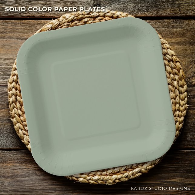Jedes Event-Solid-Sage-Grünbuch Pappteller (The plate is shown in a 9-inch squared shape, 7 inch and Round shape also available. )
