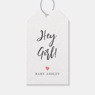 Jedes Farbherz Hey Girl Geschenkmarke, Babydusche Geschenkanhänger
