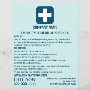 Jedes farbmedizinische Symbol, EMT, paramedic Flyer