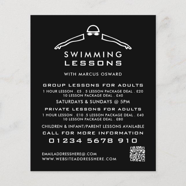 Jedes Farbschwimmer-Symbol, Schwimmlesson-Werbung Flyer (Vorne)