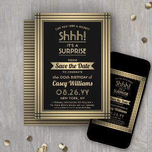 JEDES Geburtstagsüberraschung Party Elegantes Schw Save The Date