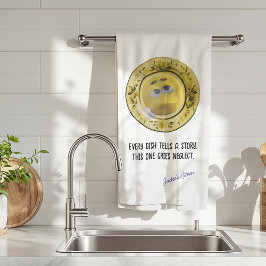 Jedes Gericht erzählt ein geschichtliches, lustige Geschirrtuch