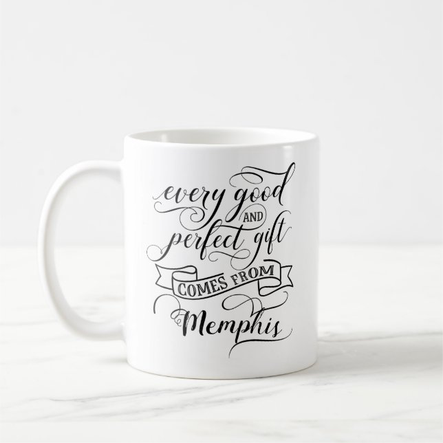 Jedes gute und perfekte Geschenk kommt von Memphis Kaffeetasse (Links)